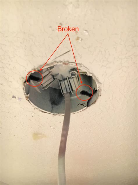 how to fix a broken ceiling electrical box|loose ceiling fan electrical box.